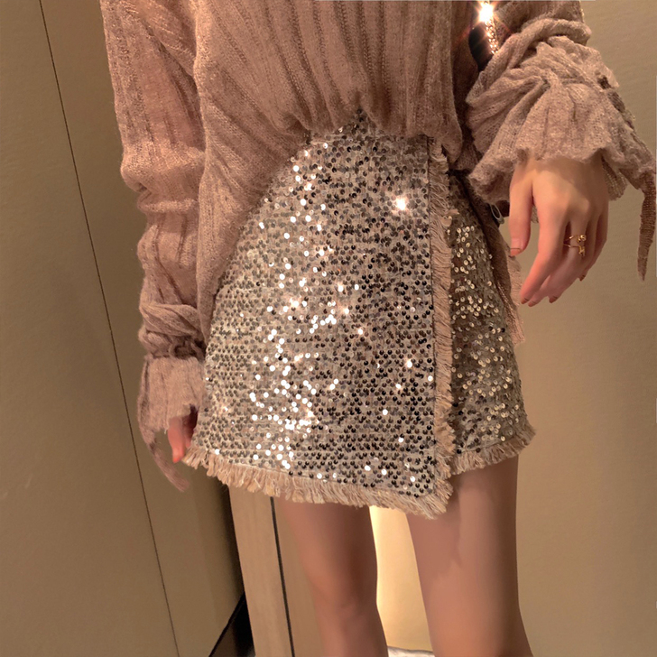 ByYou 2019秋季高腰显瘦半身裙女新...