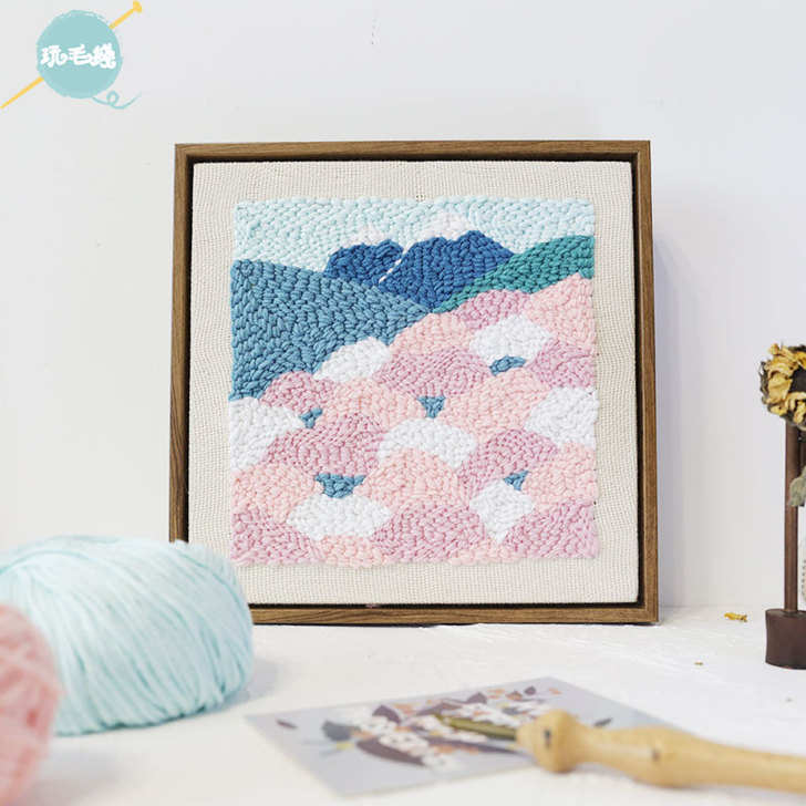 玩毛线画ins风手工装饰画俄罗斯刺绣画戳戳...