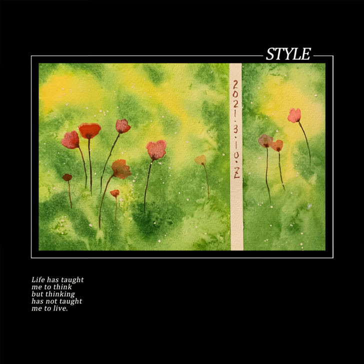 没有装饰，16K大小的水彩画。