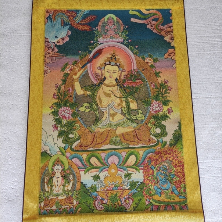 #节后鱼生#密宗文殊菩萨唐卡挂画 家用装饰...