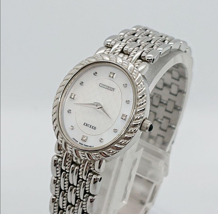 【日本直邮】 西铁城 银色 钻石 女士腕表