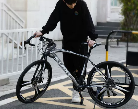 自行车 赛车死飞弯把超轻竞速实心胎城市变速...