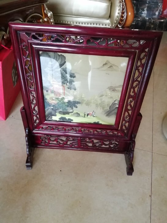 苏绣双面绣纯手工刺绣画如意架精品商务会议礼...