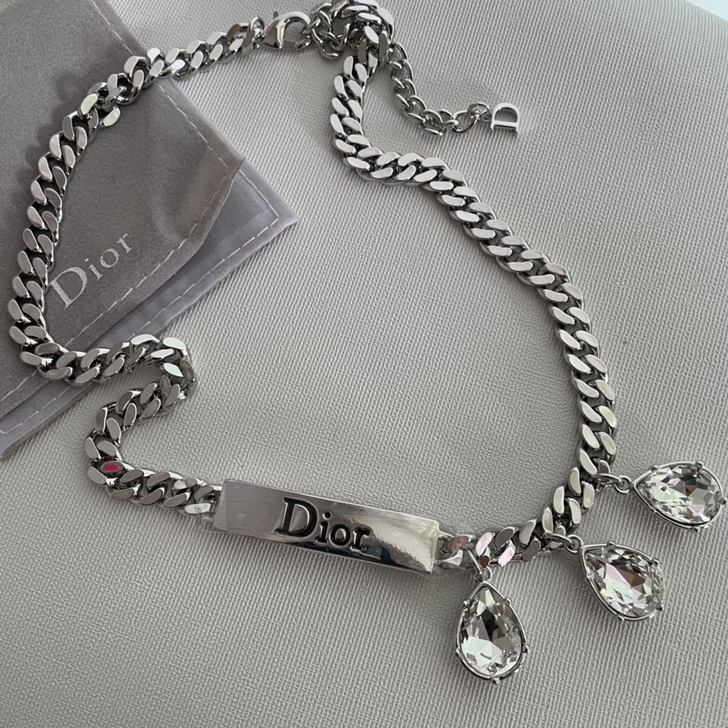 Dior 迪奥 银色blingbling项...