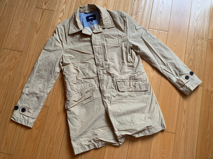 SPAO 男士卡其色长款风衣春秋款