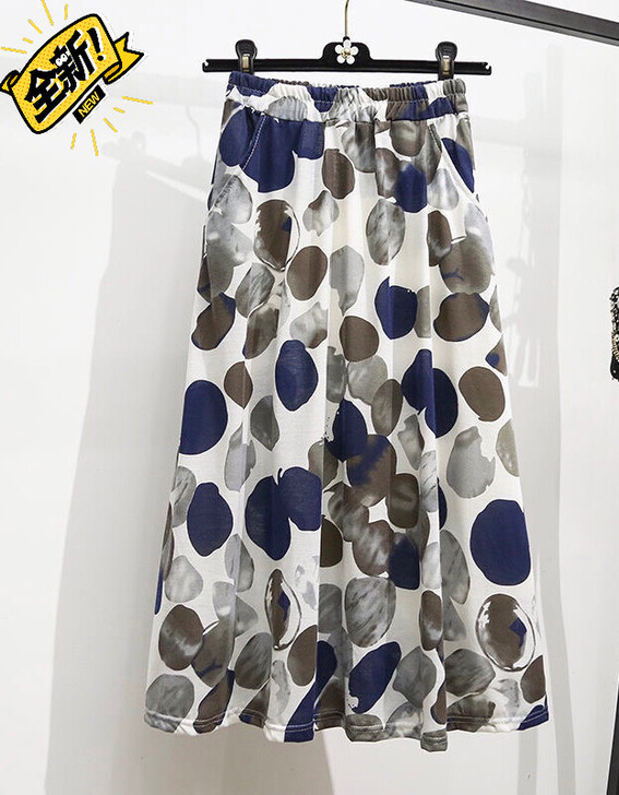 2021夏季女印花碎花半身裙宽松休闲含棉印...