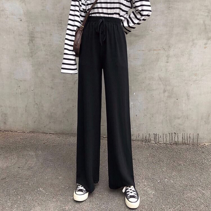 2021新款休闲裤女夏韩版潮流阔腿长裤甜美...