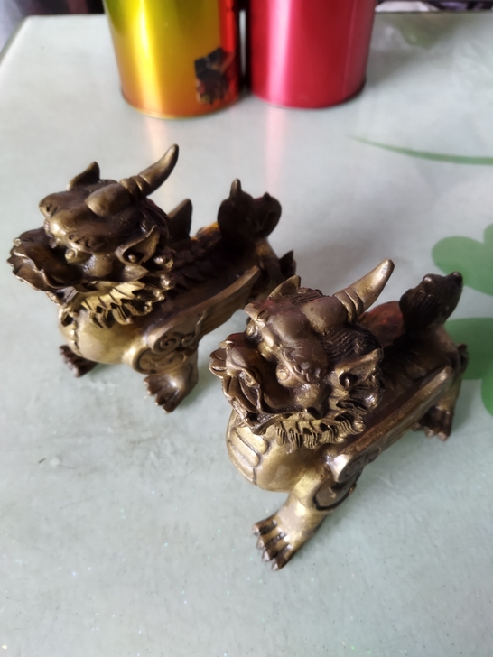 致远铜器麒麟对