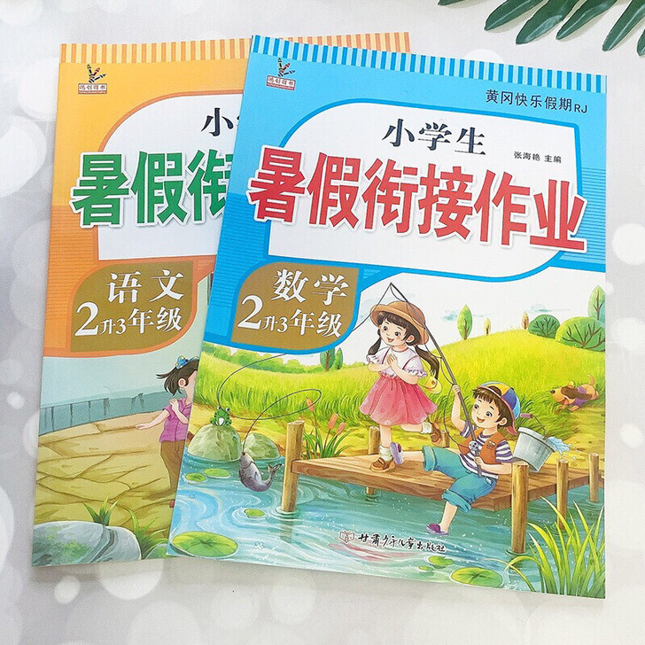 二年级暑假作业2升3语文数学2册部编人教版