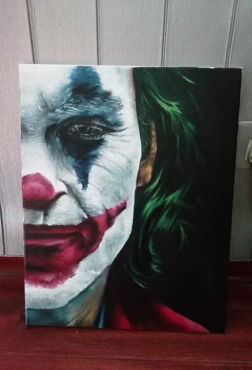 油画【小丑】纯手绘油画，40*50，油画颜...