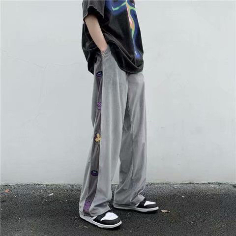 复古印花休闲裤男美式oldschool高街...