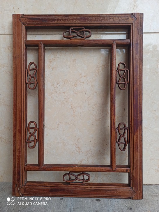 1件晚清雕刻挂件画框做工精细品相尺寸图见，...