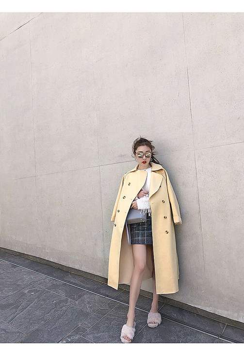 ByYou 2020东大门秋冬新款收腰鹅黄...