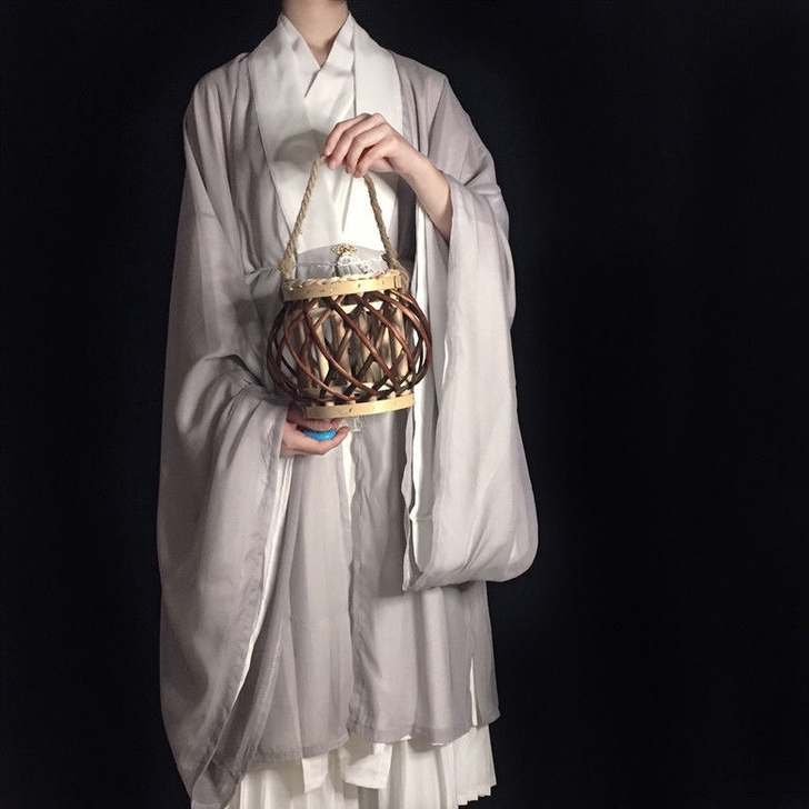 墨晨烟雨原创汉服【拾缘】男女同款纯色明制披...