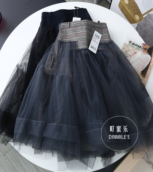 飒!!!赫本风蓬蓬裙~小众设计感高腰网纱裙...