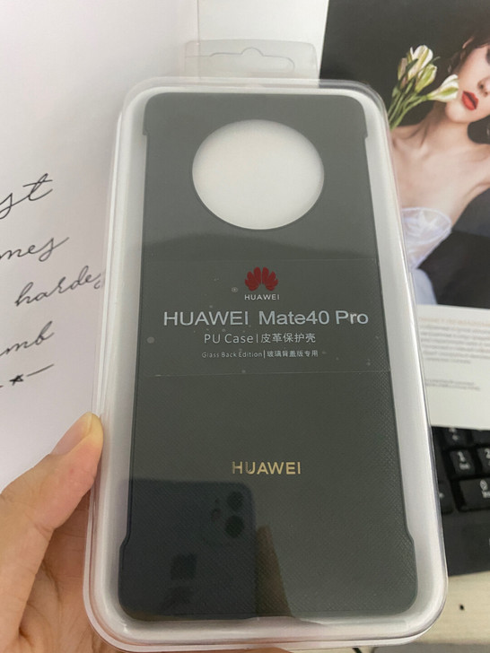 华为mate40pro手机壳原装正品皮革壳...