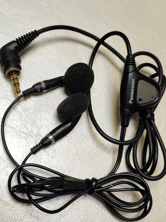 松下牛角平头耳机hv482浮雕线控版 一手...