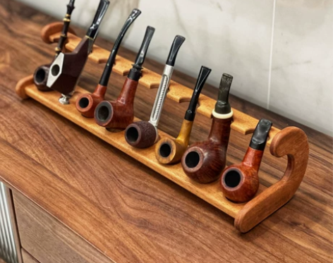 非洲胡桃木实木烟斗架烟斗展示架8位 非洲胡...