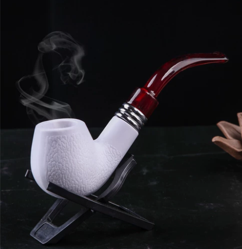 海泡石烟斗手工斗过滤烟斗老式国产海泡石仿制...