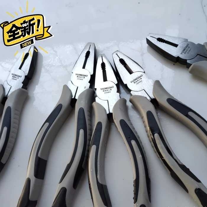 日本8寸钢丝钳工业级省力多功能老虎钳电工钳...