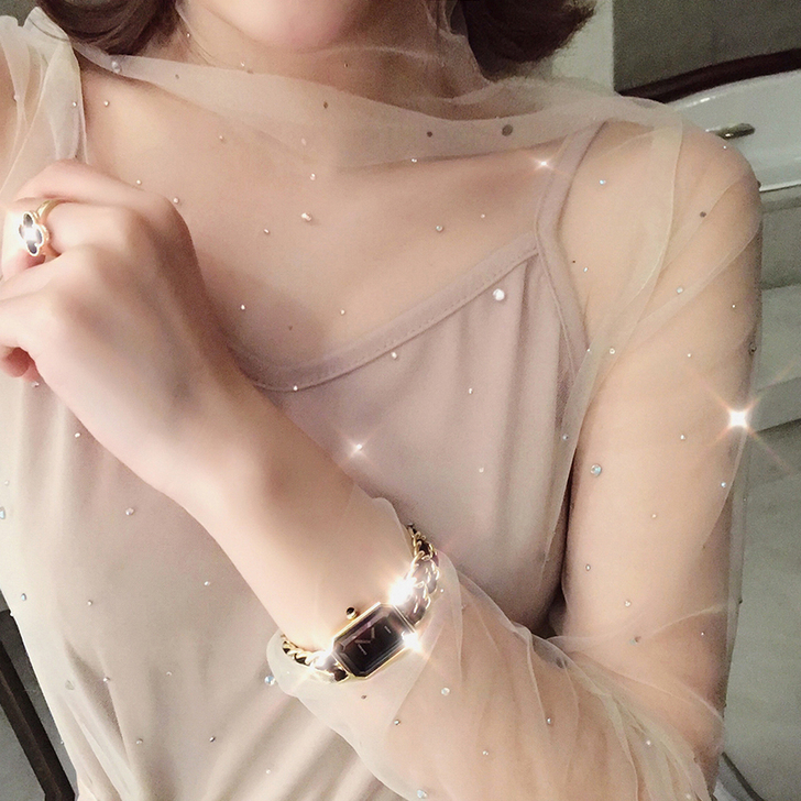 ByYou 2018新款镶钻透明性感黑色网...