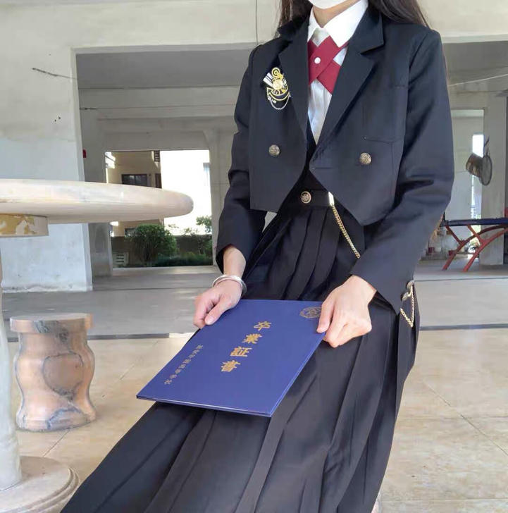 基础款超长护奶裙小全套JK制服裙正统黑色浓...