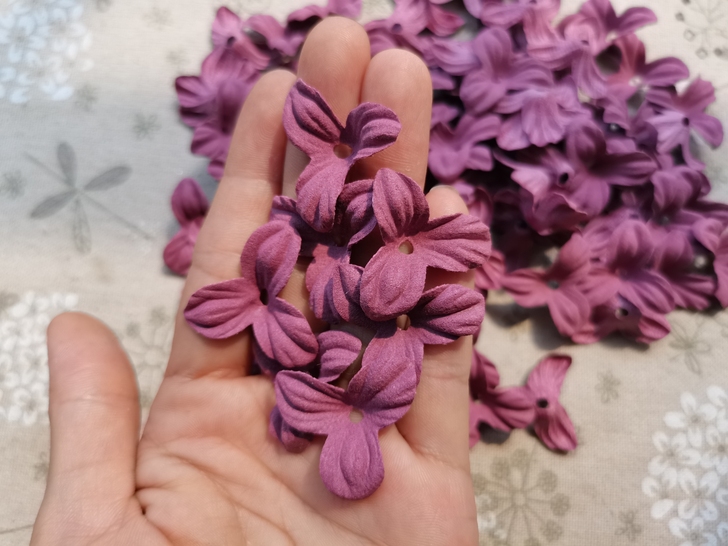 100个韩版紫红花朵花片DIY手工发饰发夹...