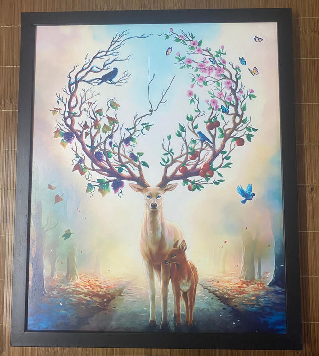 闲置鹿装饰画 送相框6050cm