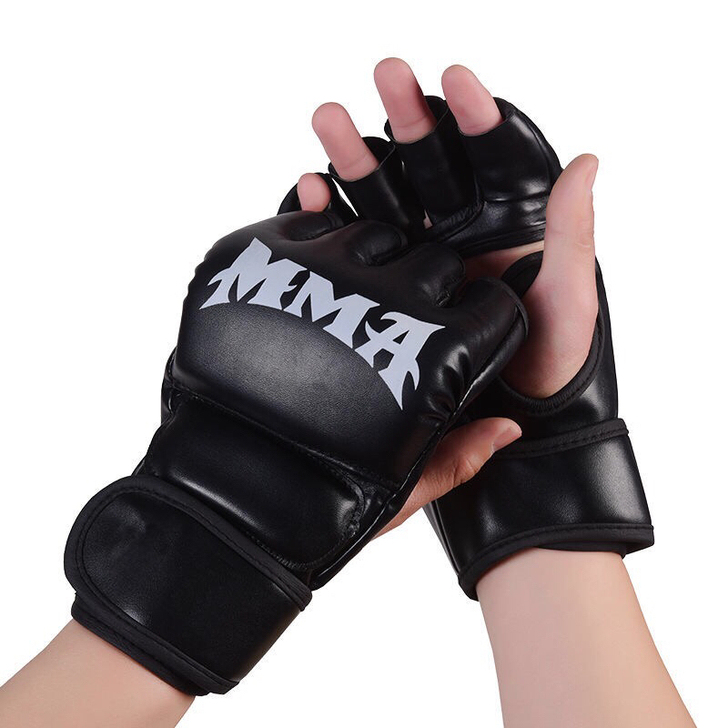 半指拳击手套成人搏击训练MMA拳击打沙袋拳...