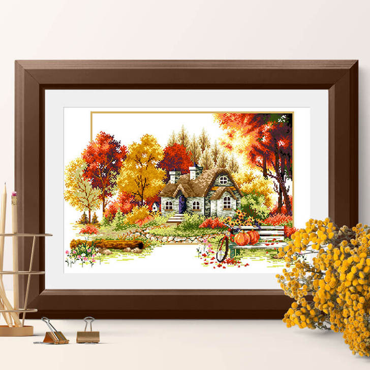 KS十字绣2019新款绣棉线客厅四季多联装...