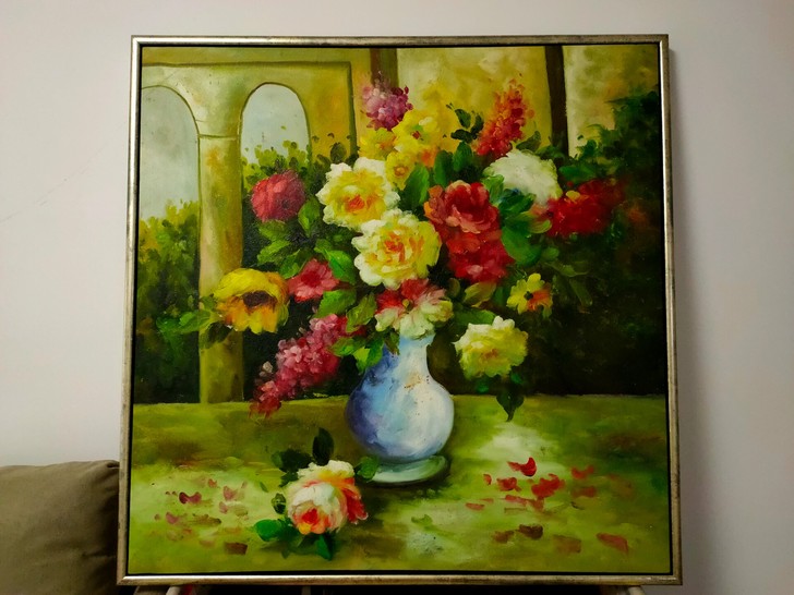 欣欣向荣的油画 价格，100元，自提