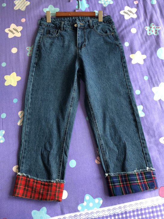 全新，M码，可以穿到120斤，直筒裤，裤脚...