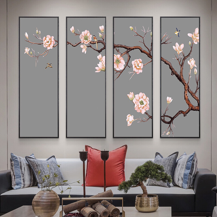 【包邮工厂直销】新中式客厅背景装饰画现代简...