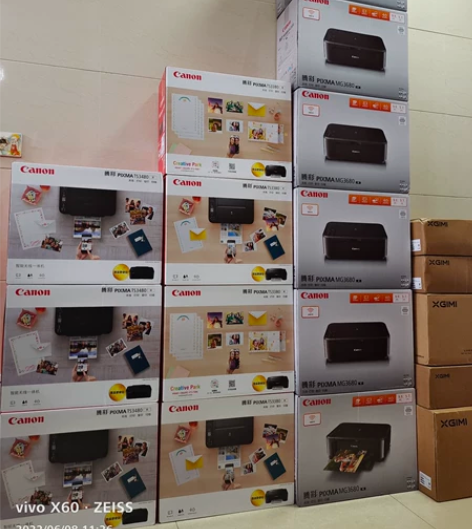 佳能mg3680彩色打印机家用小型复印一...