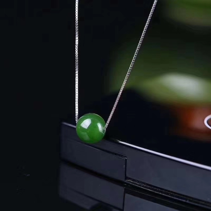 纯天然碧玉925银镶嵌工艺