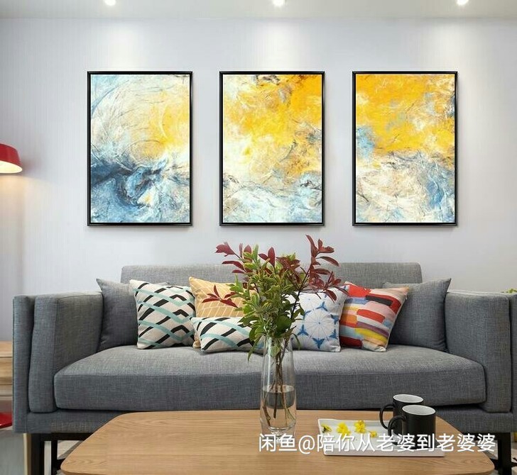 三幅画，几乎全新，尺寸60～30