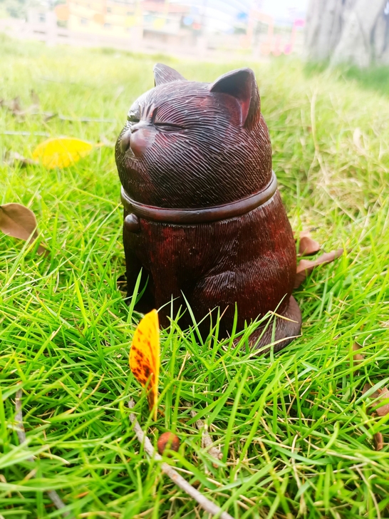 印度小叶紫檀摆件.案摆精工（招财猫）纯手工...
