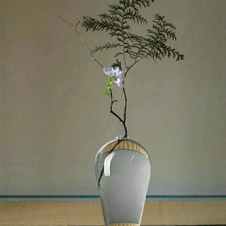 全新 日式花瓶透明玻璃禅意境界家居装饰摆件...