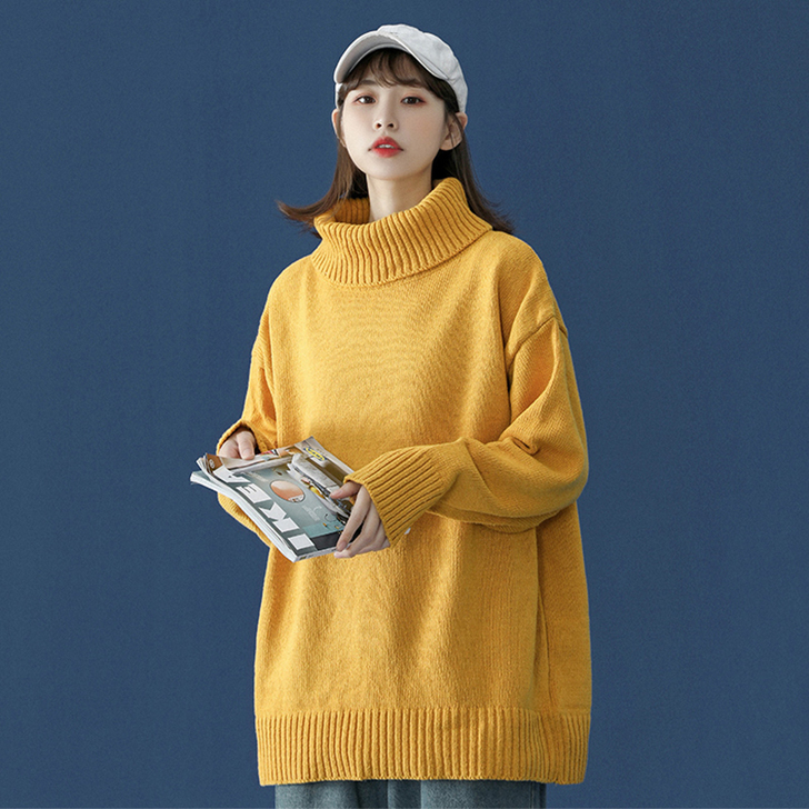 【火拼价】高领毛衣女oversize宽松慵...