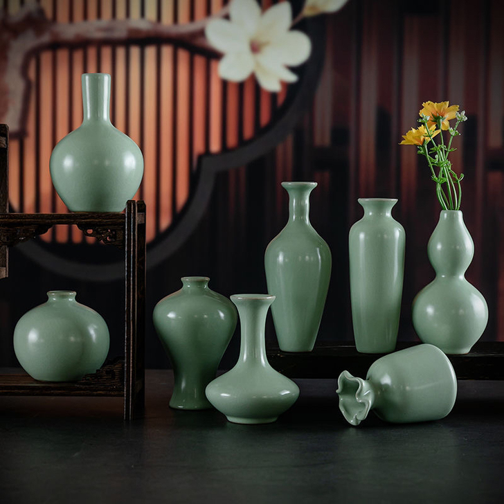 全新德化汝窑小号花瓶插花家居摆件陶瓷工艺品