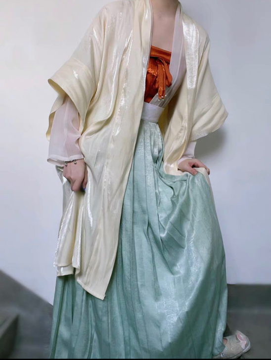 原创宋制纯色褙子夏日常汉服长干寺对襟女长衫...