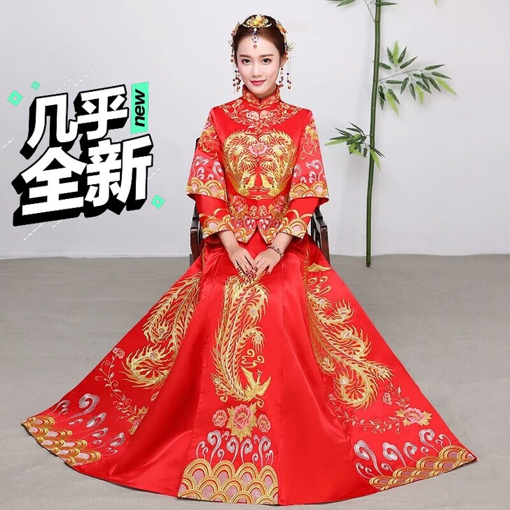 新娘龙凤褂秀禾服，9新，奢华满绣，M号，特...