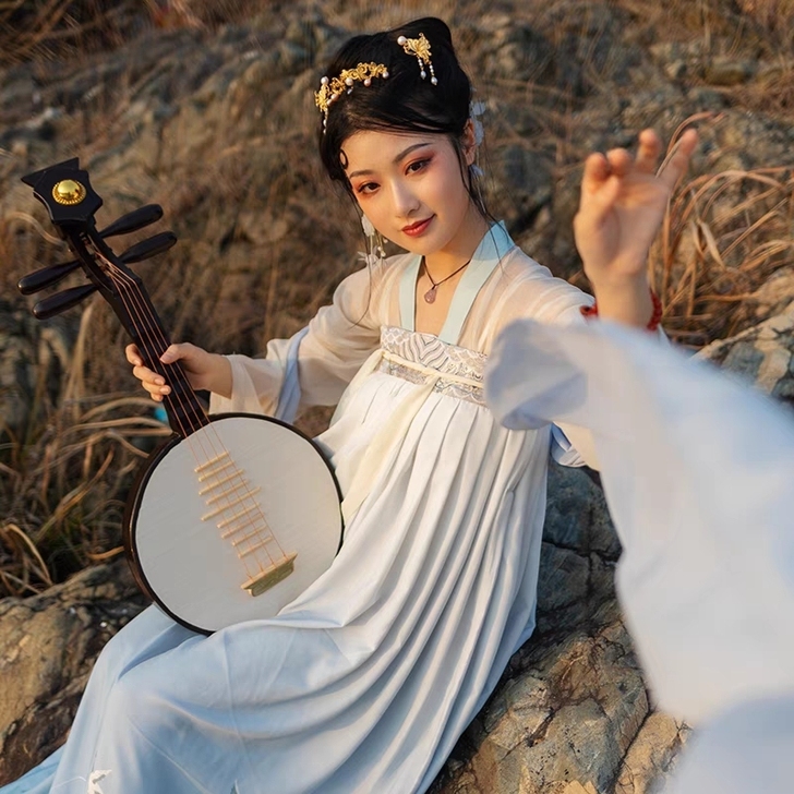 /汉服出租/时夏汉服黎羽光原创正版蓝色唐风...