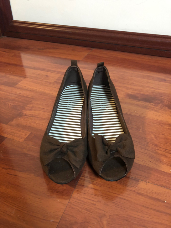 全新百丽belle坡跟蝴蝶结鱼嘴鞋高跟鞋瓢...