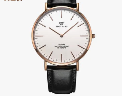正品天王表休闲男表皮带女表百搭男士手表女石...