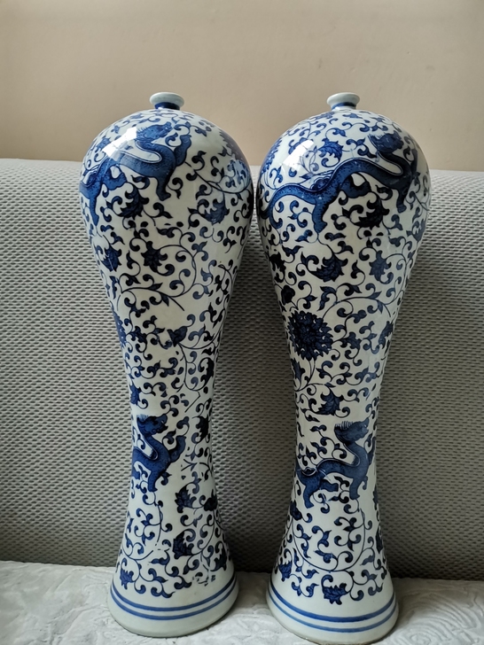 景德镇陶瓷器青花瓷花瓶美人瓶子客厅插花摆件...