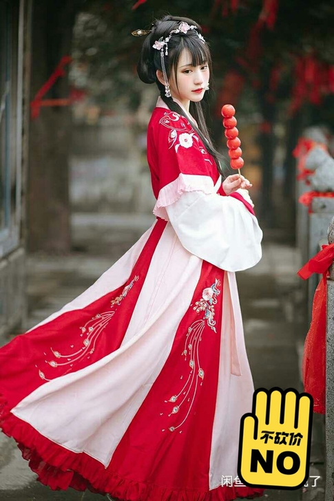 科幻 花神记灵语原创汉服女晋制交领襦裙齐腰...