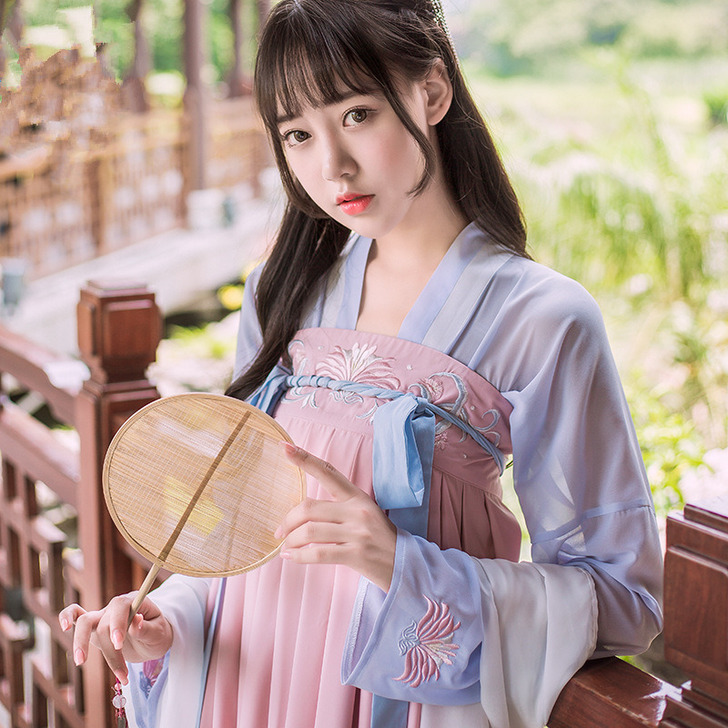 汉服改良中国风齐胸襦裙日常古装服装飘逸清新...