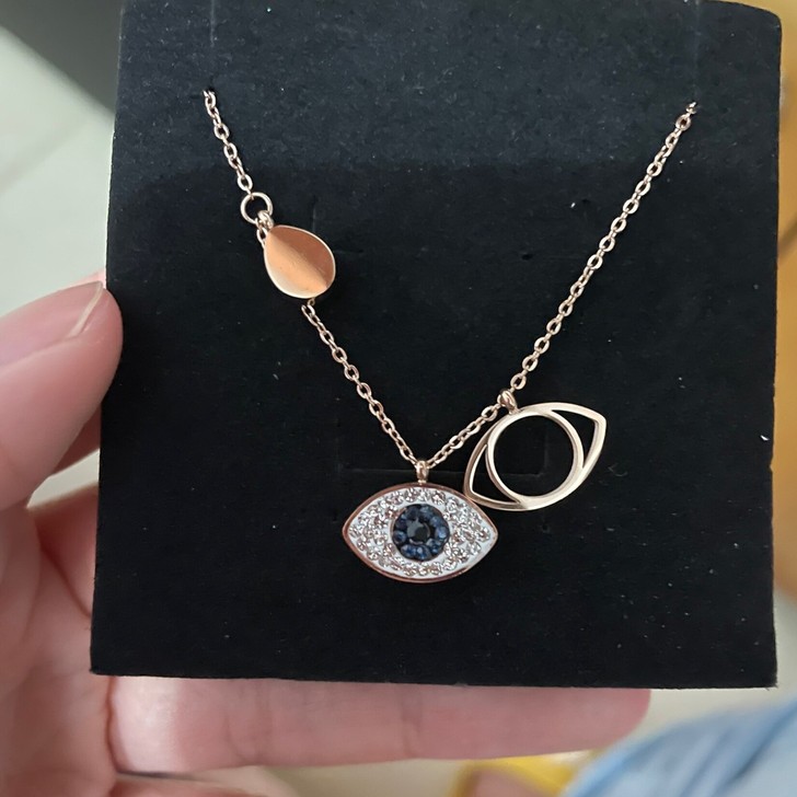 【不褪色不过敏】钛钢施家恶魔之眼锆石镶钻保...