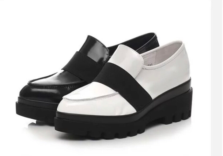 全新森达休闲牛皮女坡跟单鞋，鞋码：36(2...